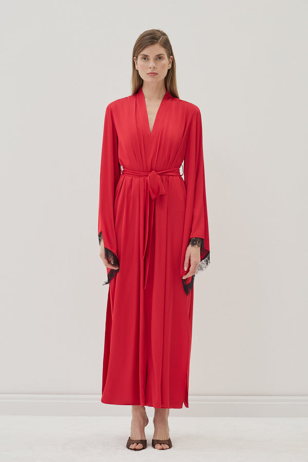 Lace Robe Red