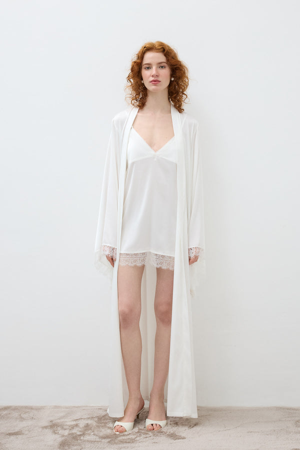 Lace Robe White