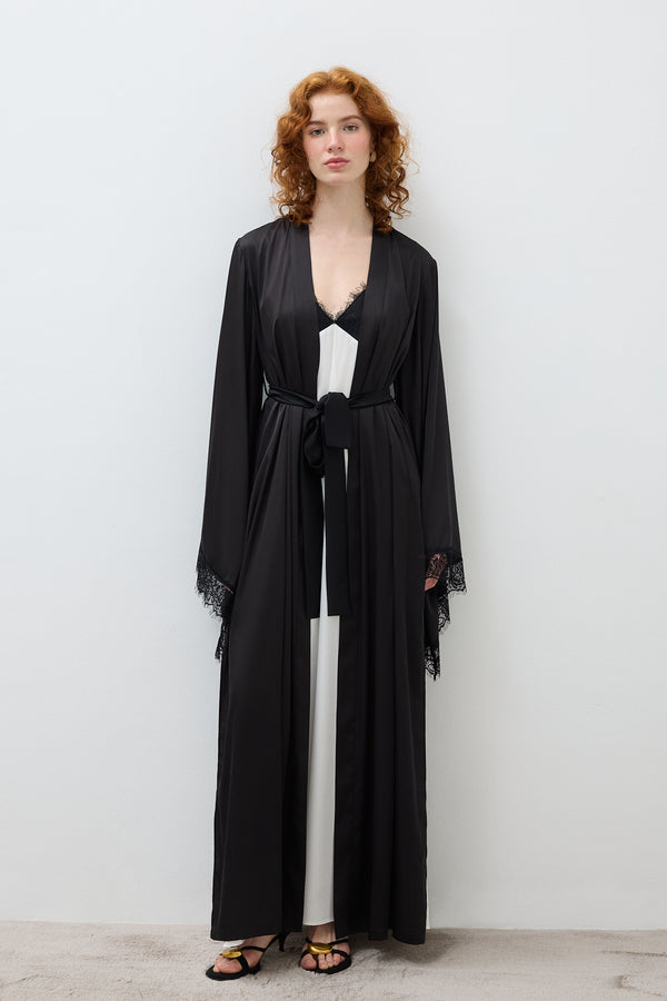 Lace Robe Black